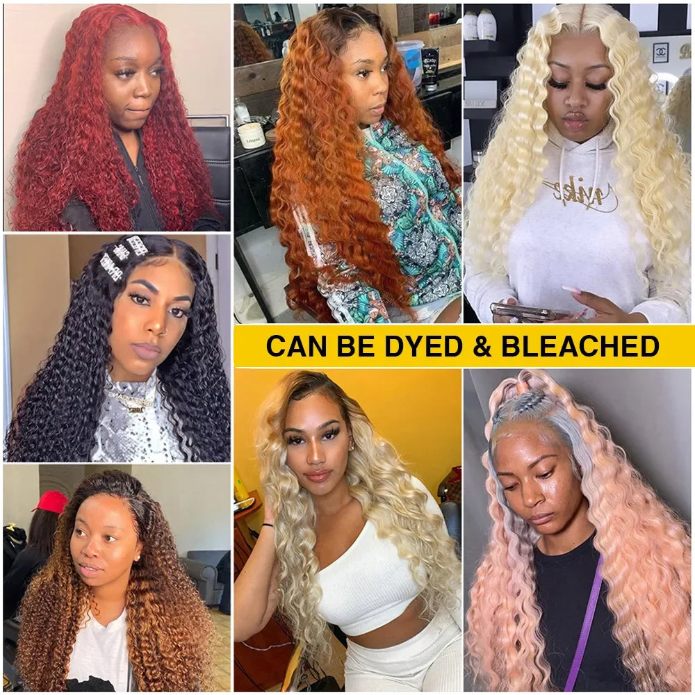 Swupod 200 Density Full 13x4 13x6 HD Lace Front Wig for Women Remy Human Hair Deep 4x4 Frontal Wig 27#Light Brown Color Glueless