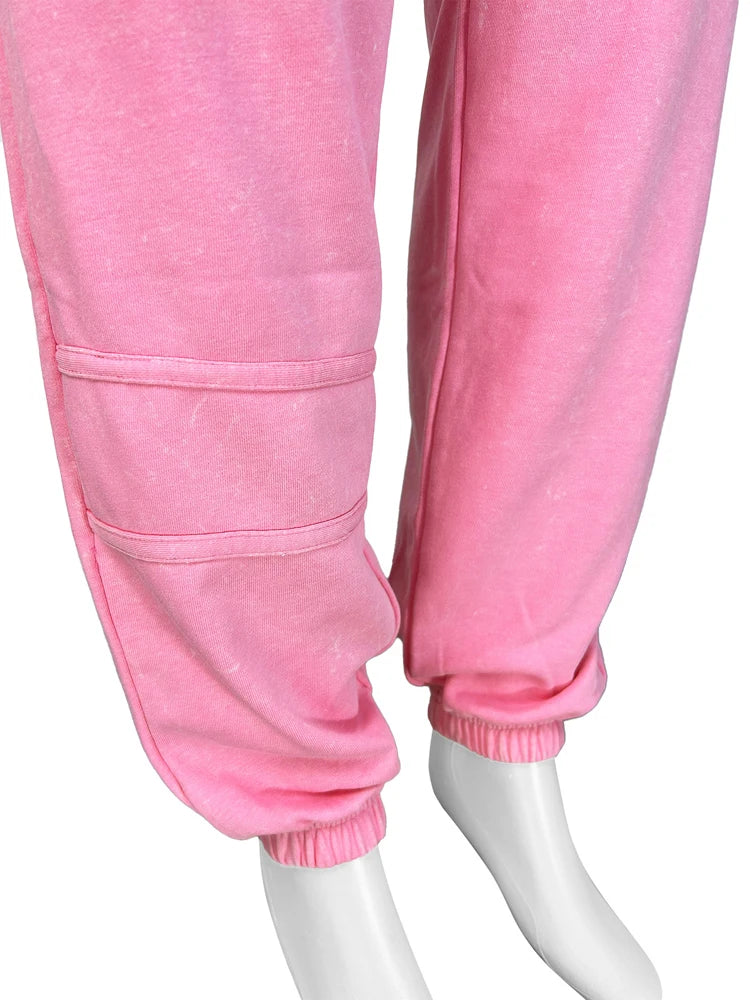 Sexy Tracksuit Cotton Washed Strapless Bodysuit and Jogger Pants Set 2025 Trendy Women Clothes Jogging Suit 2 pcs Two Piece Sets