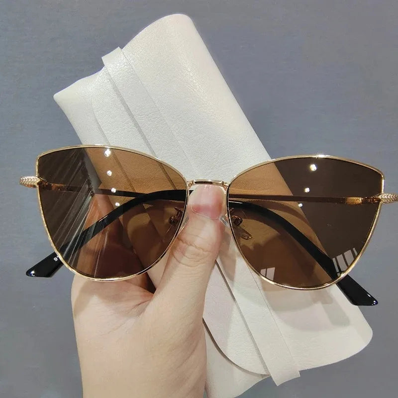 2024 Sexy Classic Vintage Cat Eye Sunglasses Woman Vintage Sun Glasses Female Ladies Cat Eye Sunglass 2024 Metal Frame Glasses
