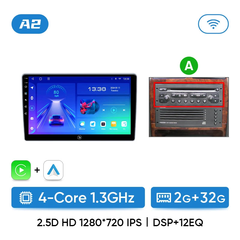 Ainavi Car Radio For Peugeot 307 CC 307CC 307SW 2002 - 2013 Wireless Carplay Android Auto Stereo Multimedia Player 4G 2 Din
