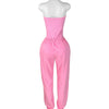 Sexy Tracksuit Cotton Washed Strapless Bodysuit and Jogger Pants Set 2025 Trendy Women Clothes Jogging Suit 2 pcs Two Piece Sets