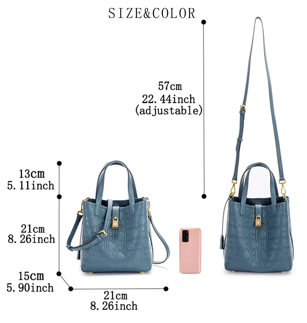 Seasonal New Solid Color Minimalist Women's Handbag Metal Buckle Accessories Exquisite and Versatile