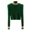 2024 Autumn Winter Turtleneck Striped Sweater Women Korean Style Womens Clothes Long Sleeve Knitted Crop Top Pullover Pull Femme