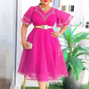 Robe Africaine Femme African Dashiki Clothing Party Evening Dresses Ruffle Sleeve Maxi Dress Dubai Turkey Kaftan Abayas Outfits