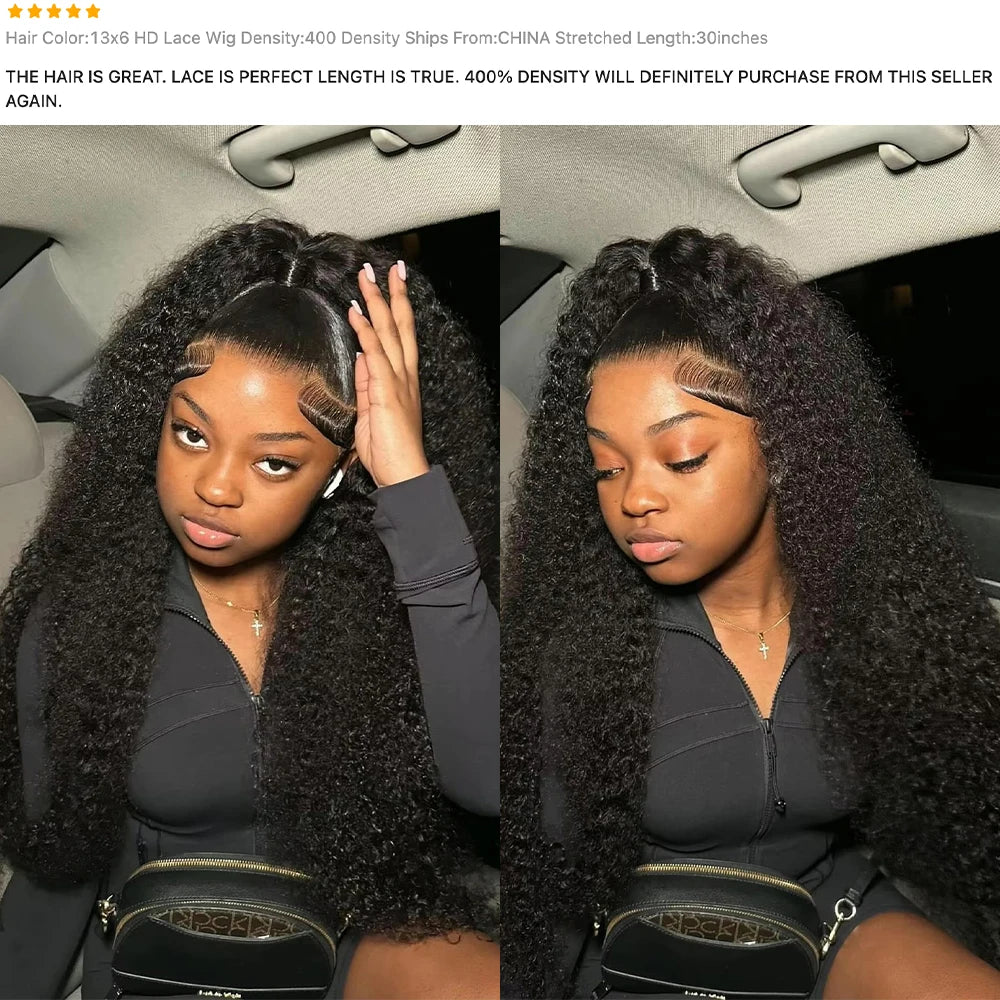 500 Density Glueless Wigs Human Hair Kinky Curly 13x6 Hd Lace Frontal Wig Brazilian 100% Human Hair Preplucked Wigs For Women