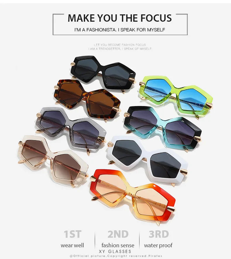 New Unique Women Fashion Sunglasses Retro Unique Lens Special Shades UV400 Men Punk Oversized Sun Glasses UV400