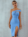 Seamyla 2023 Bandage Dress Sexy White Black Red One Shoulder Bodycon Summer Sleeveless Dress For Women New Celebrity Party Dress