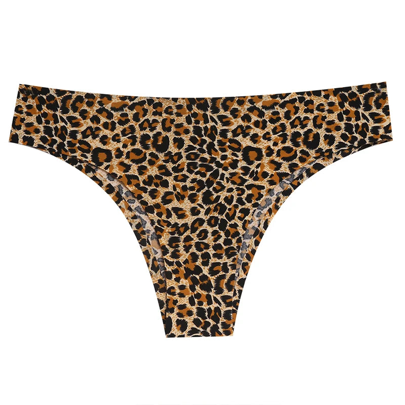 TrowBridge 3PCS/Set Women's Panties Fashion Leopard Bikini Sexy Thongs Seamless Underwear Satin Lingerie Sport Fitness G-Strings