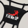 Sexy Silhouette Slogan Print Lingerie Seductive Women's Underwear Thongs Super Hot G-string Thin Strap Low Waist Elastic T-back