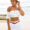 crop tops women 2019 summer lantern sleeve sexy strapless beach tops  red black white ruched crop top tank top croptop