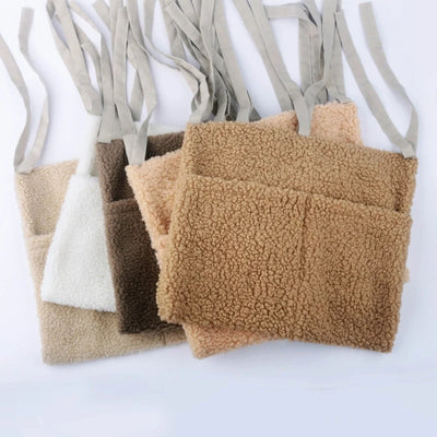 New Thick Plush Baby Crib Hanging Storage Bag Portable Double Pockets Newborn Cot Toy Organizer Bag Bed Headboard Storage Pouch
