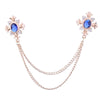 Fashion Tassel Crystal Cross Chain Brooch Women's Shirt Collar Pins and Brooches Personality Lapel Pin Buckle Women Accessories