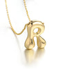 Greatera Gold Color Chunky Balloon Bubble Initial Letter Pendant Choker Necklaces for Women Custom Personalized Jewelry