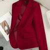 Women Blazer Ladies Red Green Beige Black Solid Female Business Work Wear Slim Formal Jacket Coat For Autumn Winter