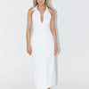 Bornladies Summer Sleeveless Single Breasted Dress Fashionable Ladies Slim Fit Collar Solid Color Long Dresses Women's Clothing
