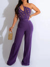 Sexy vintage rhinestone bodycon jumpsuit women 2025 summer Pants jumpsuits body birthday party club outfits bodysuit overalls HL