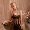 Sexy Elegant Lingerie Nightgowns Perspective Women Elegant Nightwear Lace Trim Sleepwear Woman Sleeveless Suspender Nightdress
