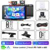 Jansite 7" Car DVR 2.5K Dash cam Wireless Carplay Android Auto Front and Rear Camera Dashboard Driving Recorder Dual Lens Wifi