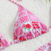 Bikini Women Swimsuit 2025 New Print Halter Bikinis Set Sexy Thong Swimwear Summer Two Piece Backless Beach Bathing Suit Female