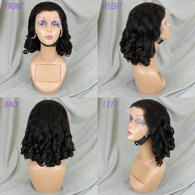 Loose Wave Human Hair Wigs for Black Women 1BT4 Color 13x4 HD Lace Frontal 200% Density Brazilian Fumi Human Hair Wigs