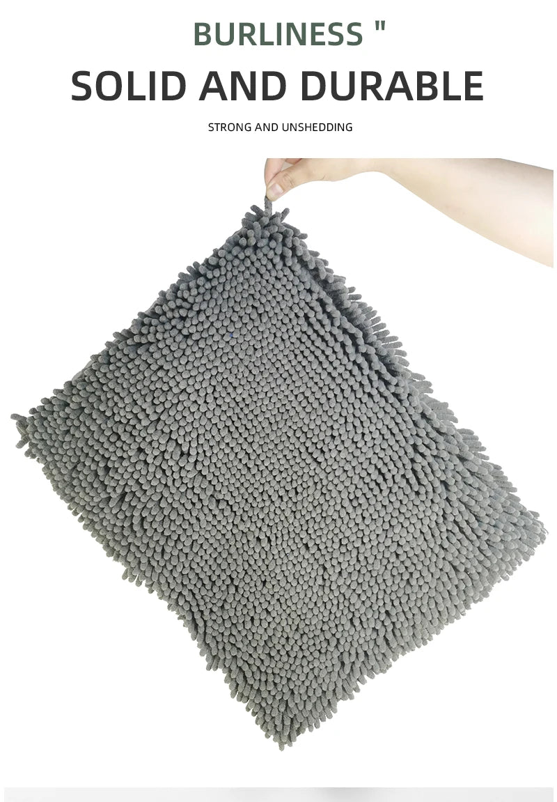 3-piece bathroom chenille floor mat, absorbent anti slip bathroom carpet, bathroom U-shaped foot mat, toilet lid, TPR anti slip