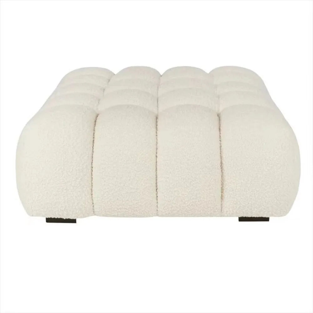 Nordic light luxury lamb wool changing stool, cloakroom stool, living room sofa stool, square foot step, tofu block, foot stool