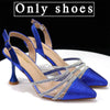 Venus Chan 2023 Newest INS Style Orange Color Elegant High Heels Nigeria Popular Design African Ladies Shoes And Bag Set
