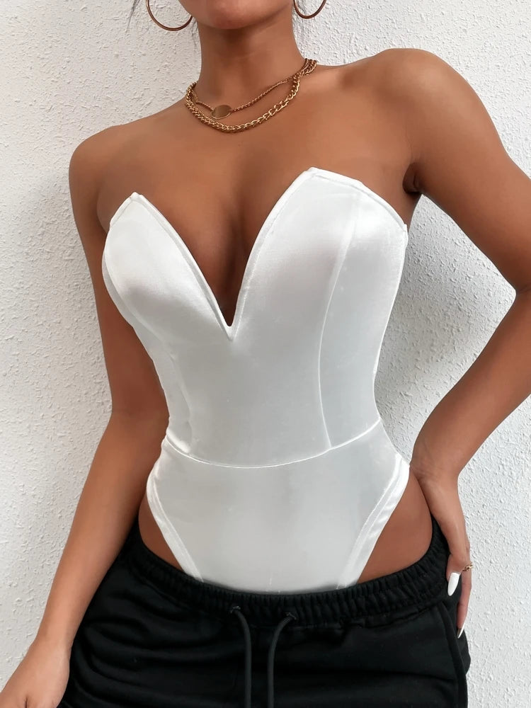 Jumpsuit Women Short Bodysuit smooth monkeys Lingerie Elegant Party overalls luxury Sexy Evening Dresses open back Off Shoulder