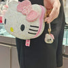 Hello Kitty Diamond Bag Sanrio Cute Cartoon lipstick bag  Fashion Girl Messenger Bag Handmade Diamond Inlaid Handbag Girl Gifts