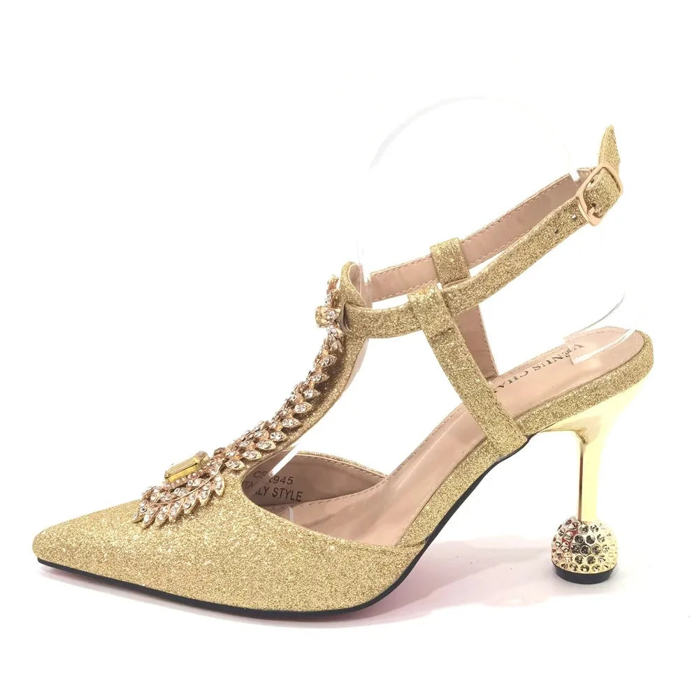 Spot Goods Red Color 2024 New Arrival Special Design Women Party Shoes Matching Bag Set For Luxury Wedding Party Women