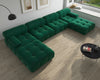 Modern Sectional Sofas Living Room U-Shaped Minimalist Velvet Fabric Large Sofa Couches Luxury 6-Seat Couch with Chaise Ottomans