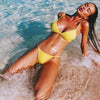Bikini 2025 New Women's Split Solid Color Adjustable Size Swimsuit