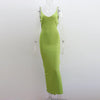 Ruffles Backless Sheath Bodycon Maxi Dresses Party Sleeveless Camisole Robe Femme V Neck Summer Dress Woman Sexy Vestidos Mujer