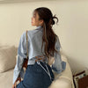 Gidyq Korean Bandage Shirt Women Fashion Backless Sexy Blouse Office Ladies Casual Slim Chic Turn Down Collar Long Sleeve Tops