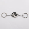 Cute Cat Keychain Stainless Steel Key ring Couple Lover Animal Matching Keyring Pendants Valentine's Day Gift