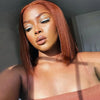 Reddish Brown Bob Wig Human Hair 13x4 Lace Front Wigs Human Hair Pre Plucked with Baby Hair Brazilian Virgin Human Hair