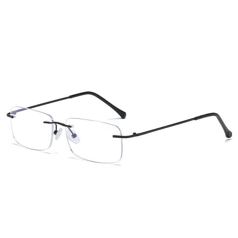 Men Blue Light Blocking Reading Glasses Women Dimond Cutting Rimless Eyeglasses Frame Anti Fatigue Hyperopia Presbyopic Eyewear