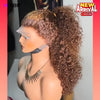 500 Density P30/27 Color Afro Kinky Curly 360 HD Lace Frontal Wig Human Hair Ready To Go Preplucked Brazilian Hair Wig For Woman