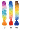 24'' 100G Synthetic Jumbo Braiding Hair Ombre Rainbow Hair Extensions Festival Jumbo Crochet Hair Weaving Box Braids Hairpieces
