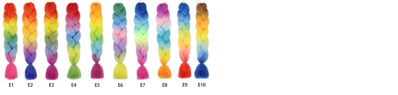 24'' 100G Synthetic Jumbo Braiding Hair Ombre Rainbow Hair Extensions Festival Jumbo Crochet Hair Weaving Box Braids Hairpieces