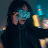 1pc Flashing Shutter Neon Rave Glasses Light Up Happy Bar Night  LED Sunglasses Men Women Boys Girls Decor Eyewear