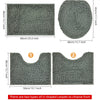 3-piece bathroom chenille floor mat, absorbent anti slip bathroom carpet, bathroom U-shaped foot mat, toilet lid, TPR anti slip