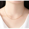 14k Orginal Gold Color Necklace Chain for Women Box Chain Snake Bone/starry/Cross Chain 18 Inches Necklace Fine Jewelry Gifts