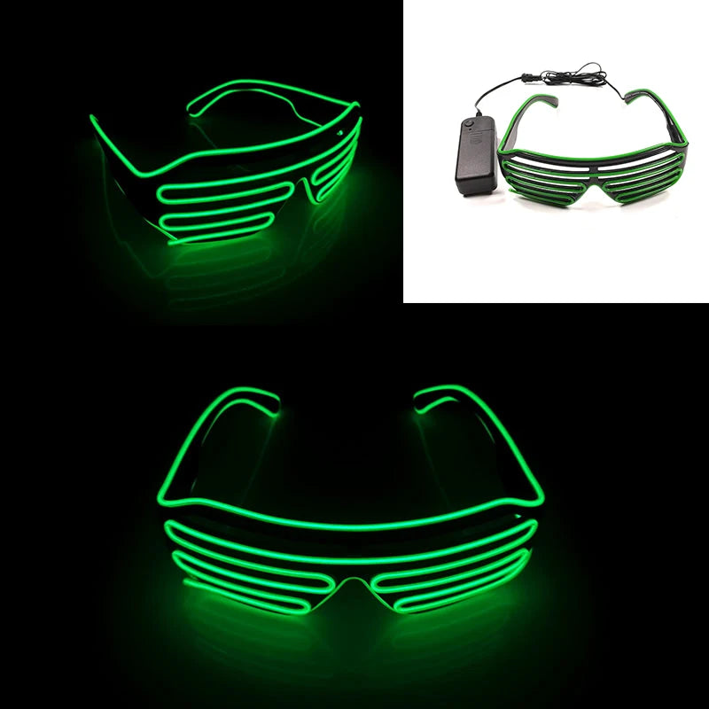 1pc Flashing Shutter Neon Rave Glasses Light Up Happy Bar Night  LED Sunglasses Men Women Boys Girls Decor Eyewear