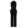 C8604 Foreign Trade Women's Fashionable Sexy Chain Collar Wide Leg African Jumpsuit Casual Style Long Dress For Ladies