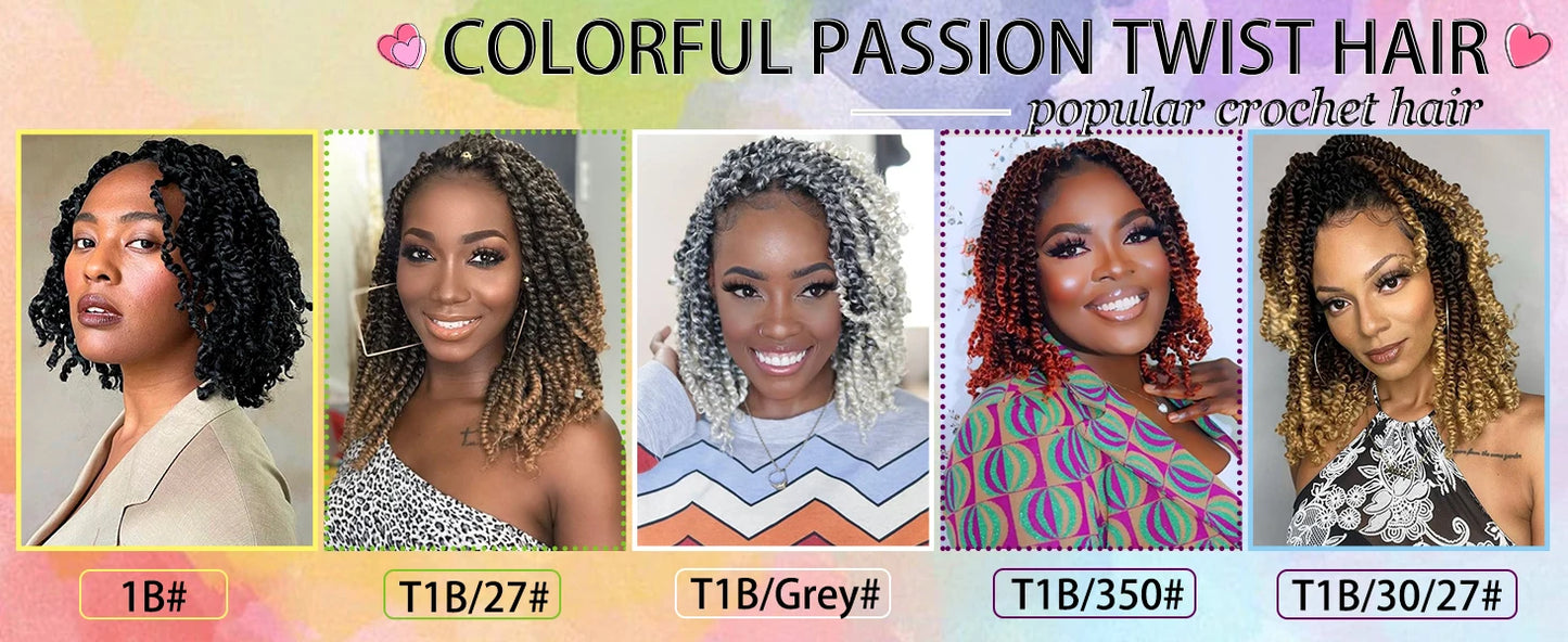 Pre-twisted Passion Twist Crochet Hair for Black Women Crochet Braids Pre-looped Synthetic Braiding Hair Extensions