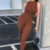 kliou Pencil Jumpsuit Women Full Seasons Casual Fitness Sporty Playsuit Sleeveless Slim Activewear  All In One Jumpsuit Clothing
