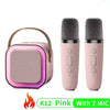 K12 Karaoke Machine Portable Bluetooth 5.3 PA Speaker System with 1-2 Wireless Microphones Home Family Singing Children's Gifts