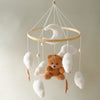 Baby Crib Mobile Rattle Toy 0-12Months Infant Soft Felt Teddy Velvet Pink Bear Bed Bell Hanging Toy Holder Bracket Crib Girl Toy