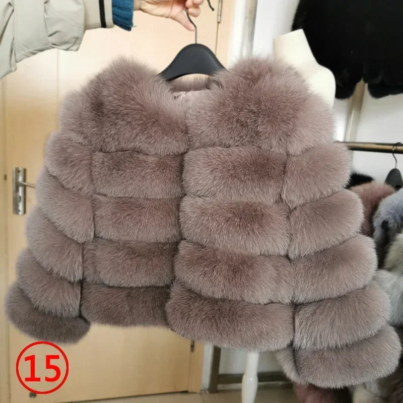 Maomaokong 2025 Natural Real Fox Fur Coat Women Winter Warm Luxury Fur Jacket Detachable Long Sleeves Female Vest Furry Coats